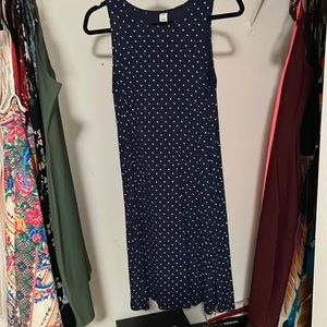 Polka dot blue mini dress